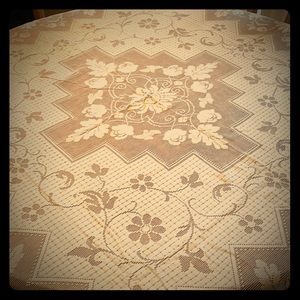 64” Square Antique Tablecloth